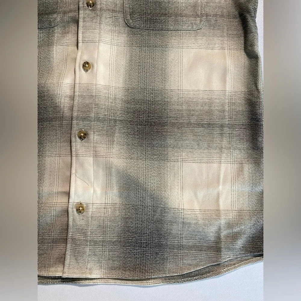 NEW Size S Mens Rowm Long Sleeve Button Down Shirt Polyester Blend Beige $80